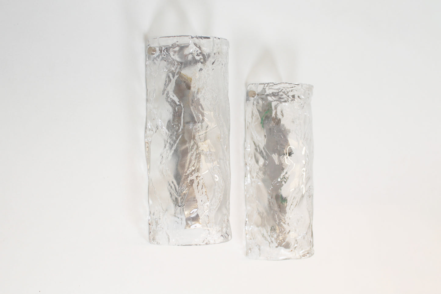 Pair of large size 1970's Murano glass wall lamps by AV Mazzega