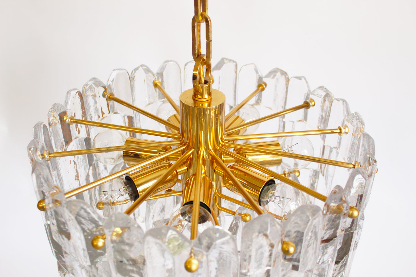 Murano glass and brass 'Palazzo' chandelier by Kalmar