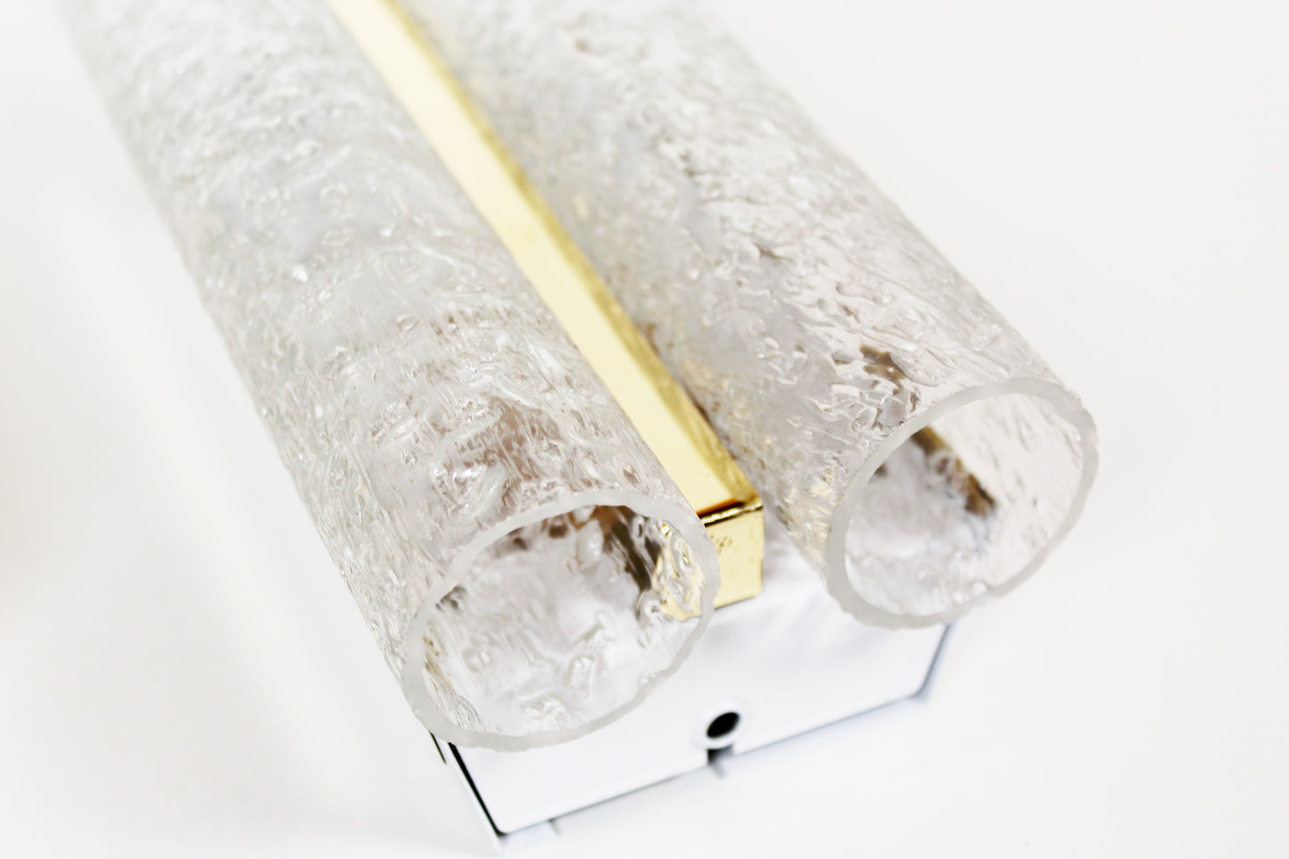 Pair of wall lamps in brass and glass by Doria Leuchten