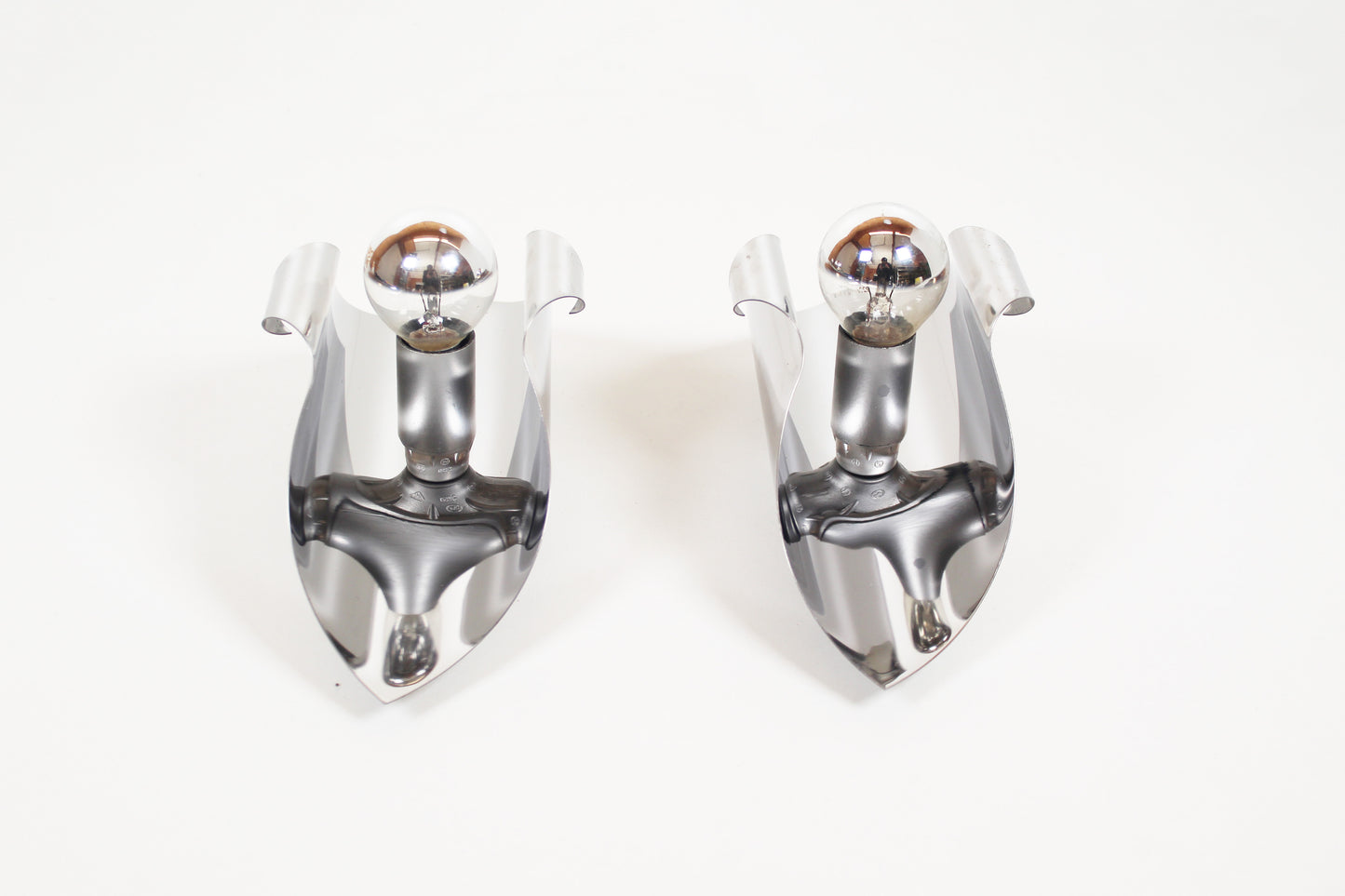 Set of 70s 'space age' wall lamps by Polam