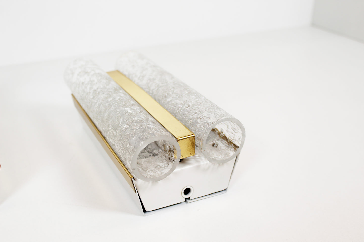 Pair of wall lamps in brass and glass by Doria Leuchten