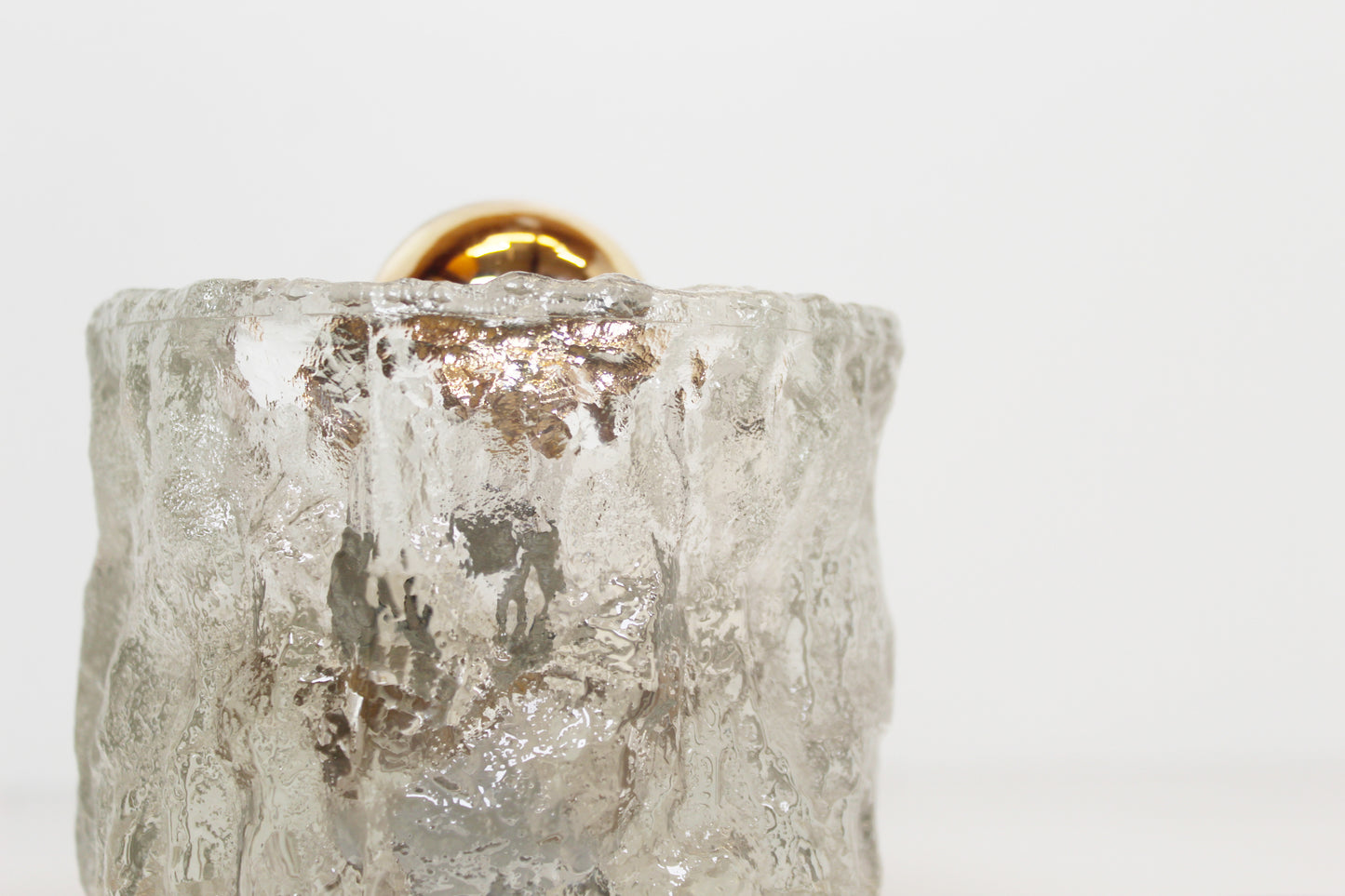 Brass and ice glass table lamp by Cosack Leuchten