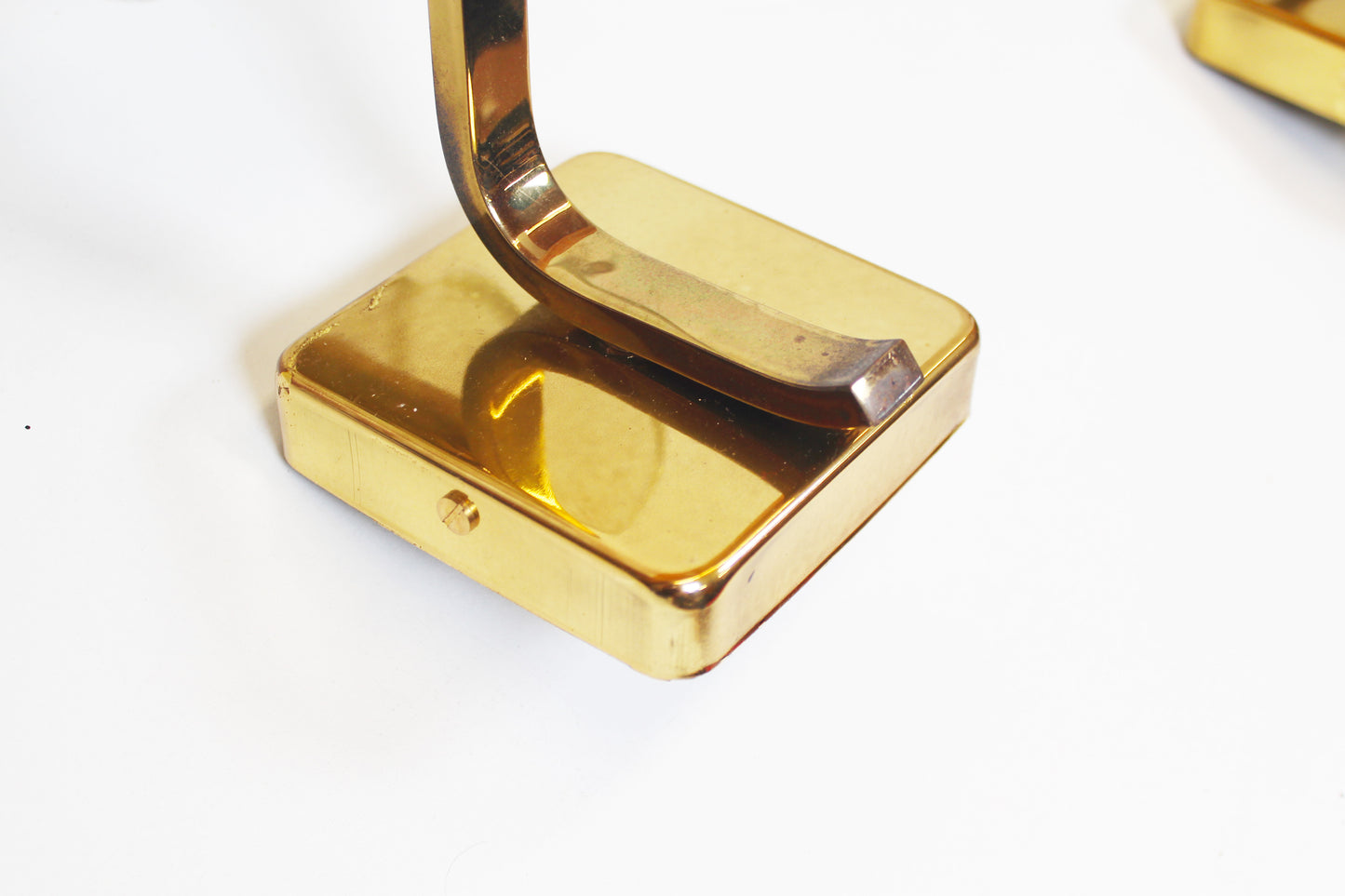 Pair of brass and glass wall lamps by Carl Fagerlund for Orrefors