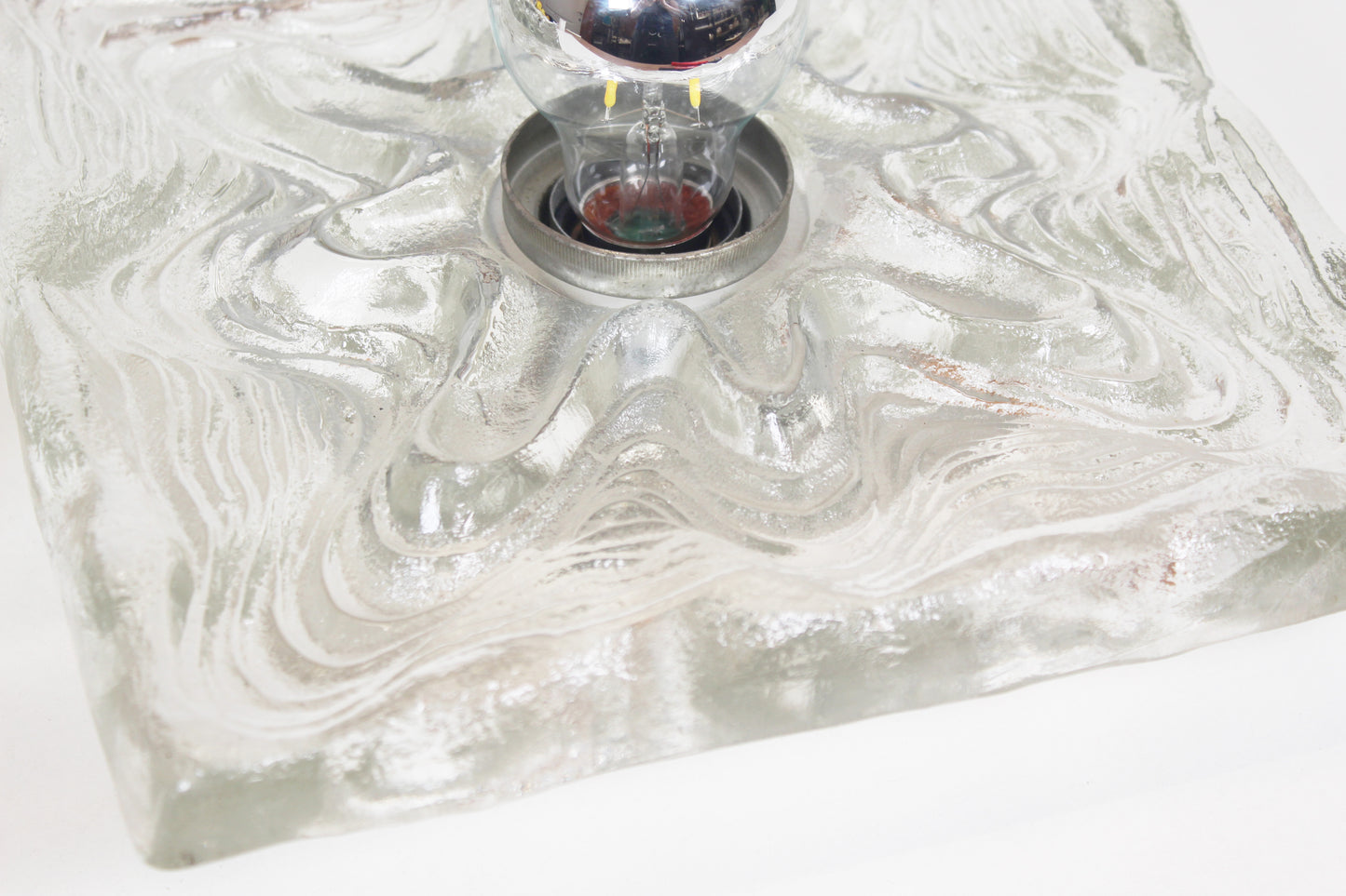 Large 1970s set of 'ice glass' wall lamps by Peill & Putzler