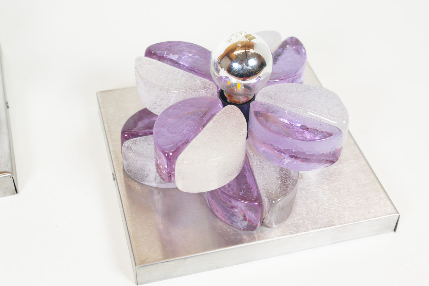 Pair of brutalist muranoglass wall lamps by Albano Poli for Poliarte