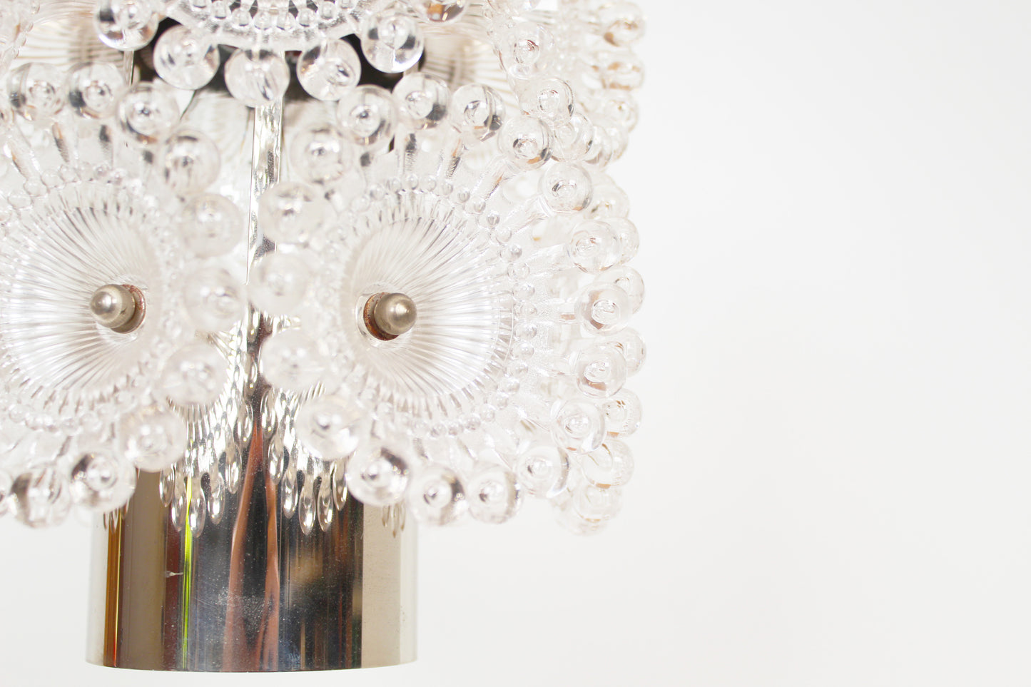 1970's chrome pendant lamp by Solken Leuchten - 3 available
