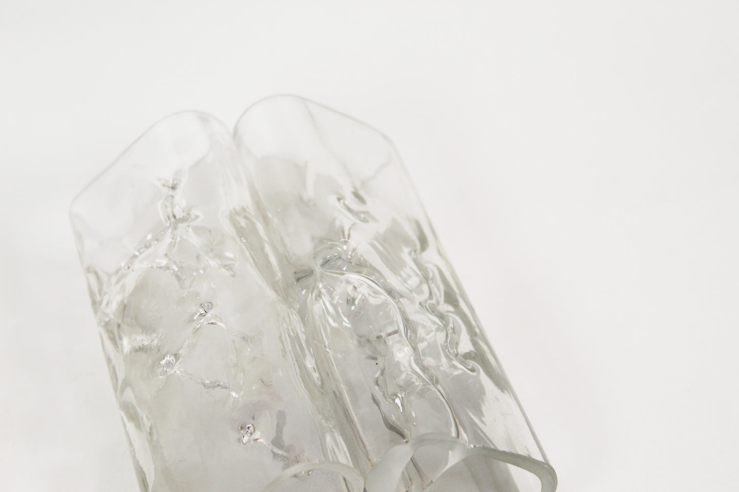 Pair of wall lamps in brass & glass by Doria Leuchten