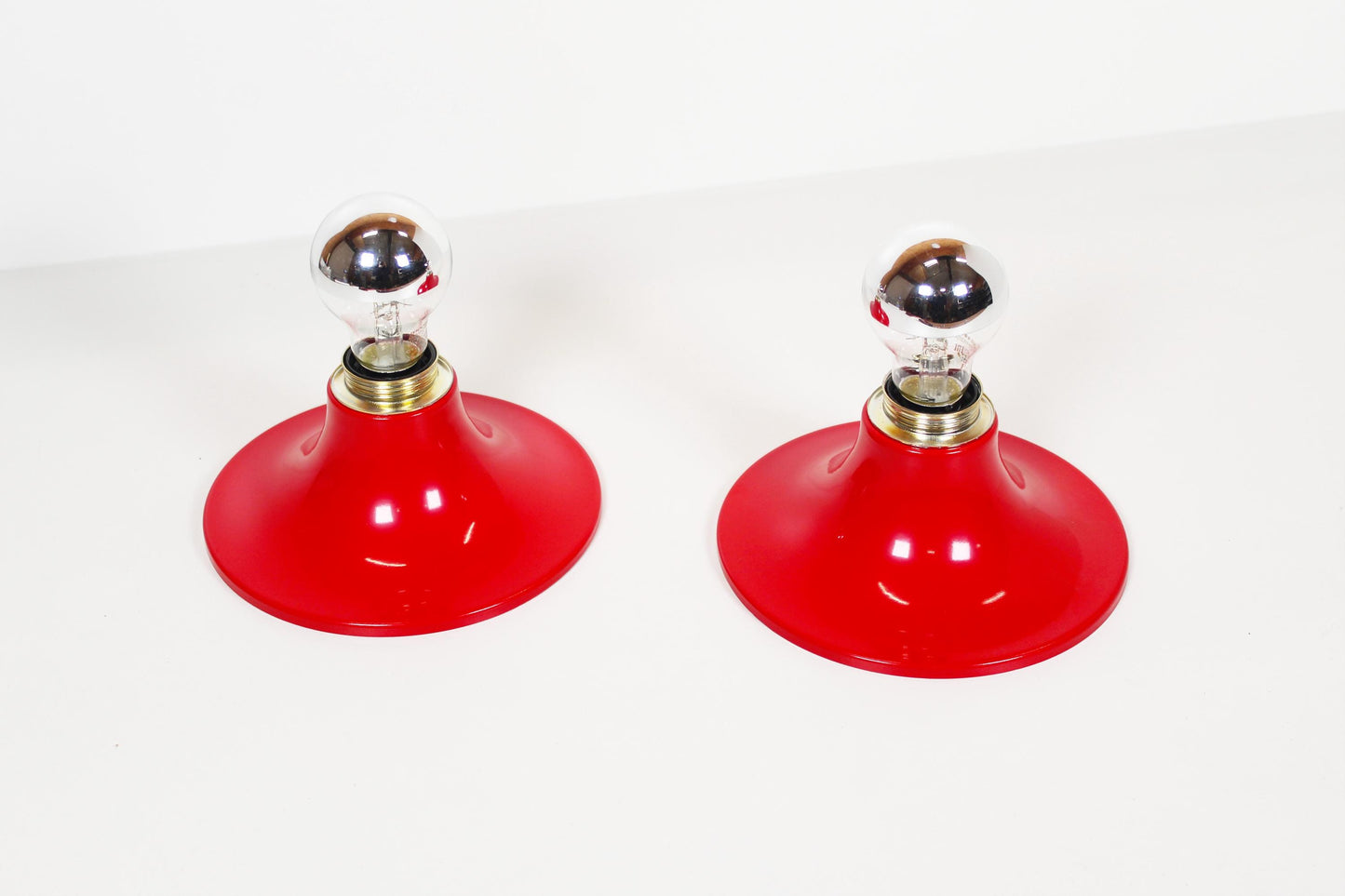Set of Italian 1980s 'Discus' wall lamps