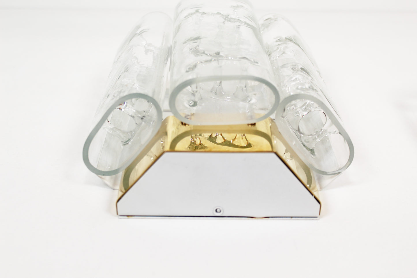 Koppel wandlampen in messing en glas door Doria Leuchten