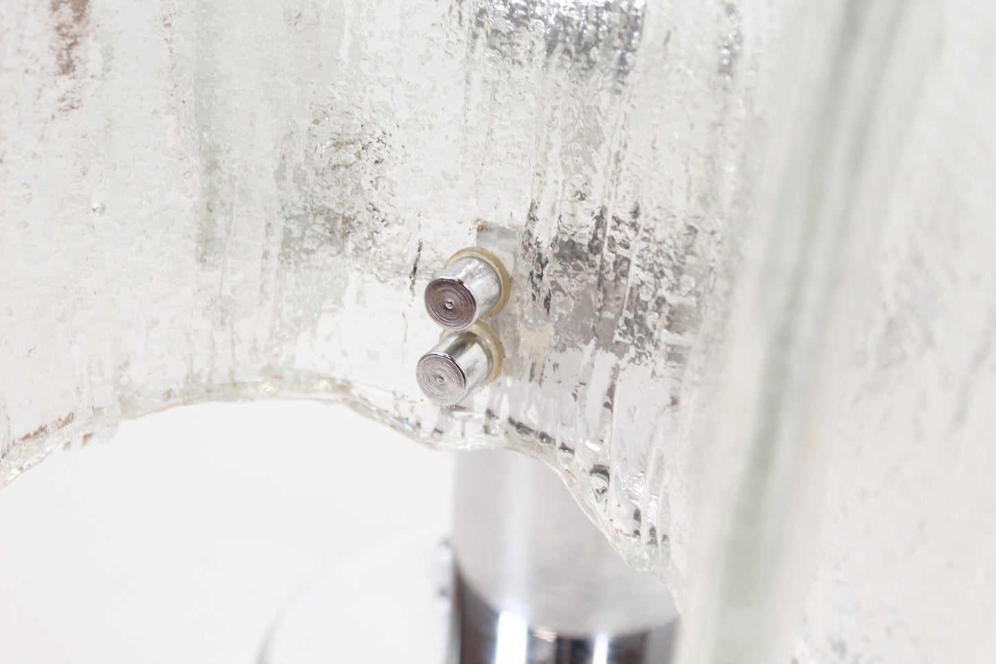 Vintage 1970's 'ice glass' ceiling lamp by Kaiser Leuchten