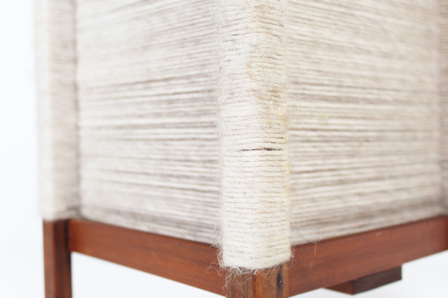 Scandinavian 70s teak & sisal table lamp - 2 available