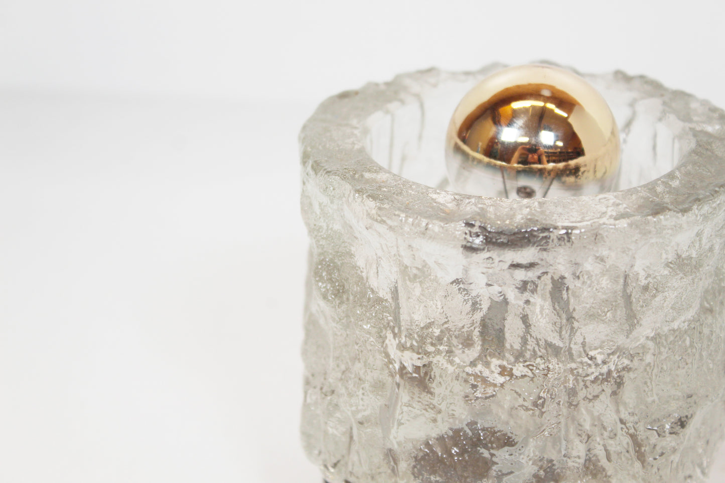 Brass and ice glass table lamp by Cosack Leuchten