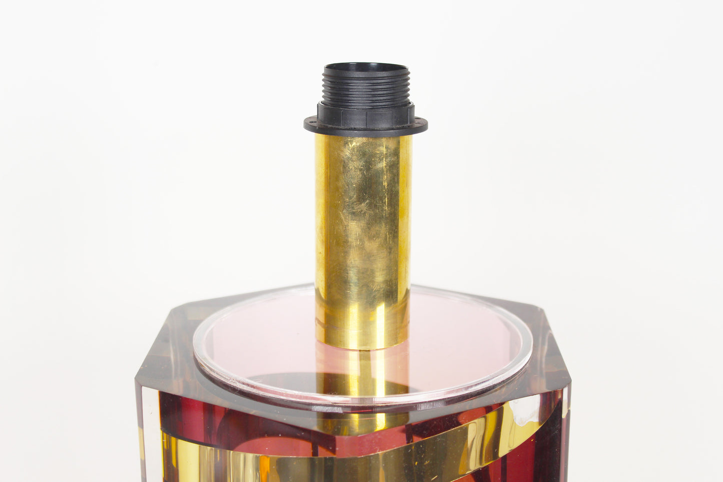 Grote Italiaanse lucite tafellamp door Romeo Rega