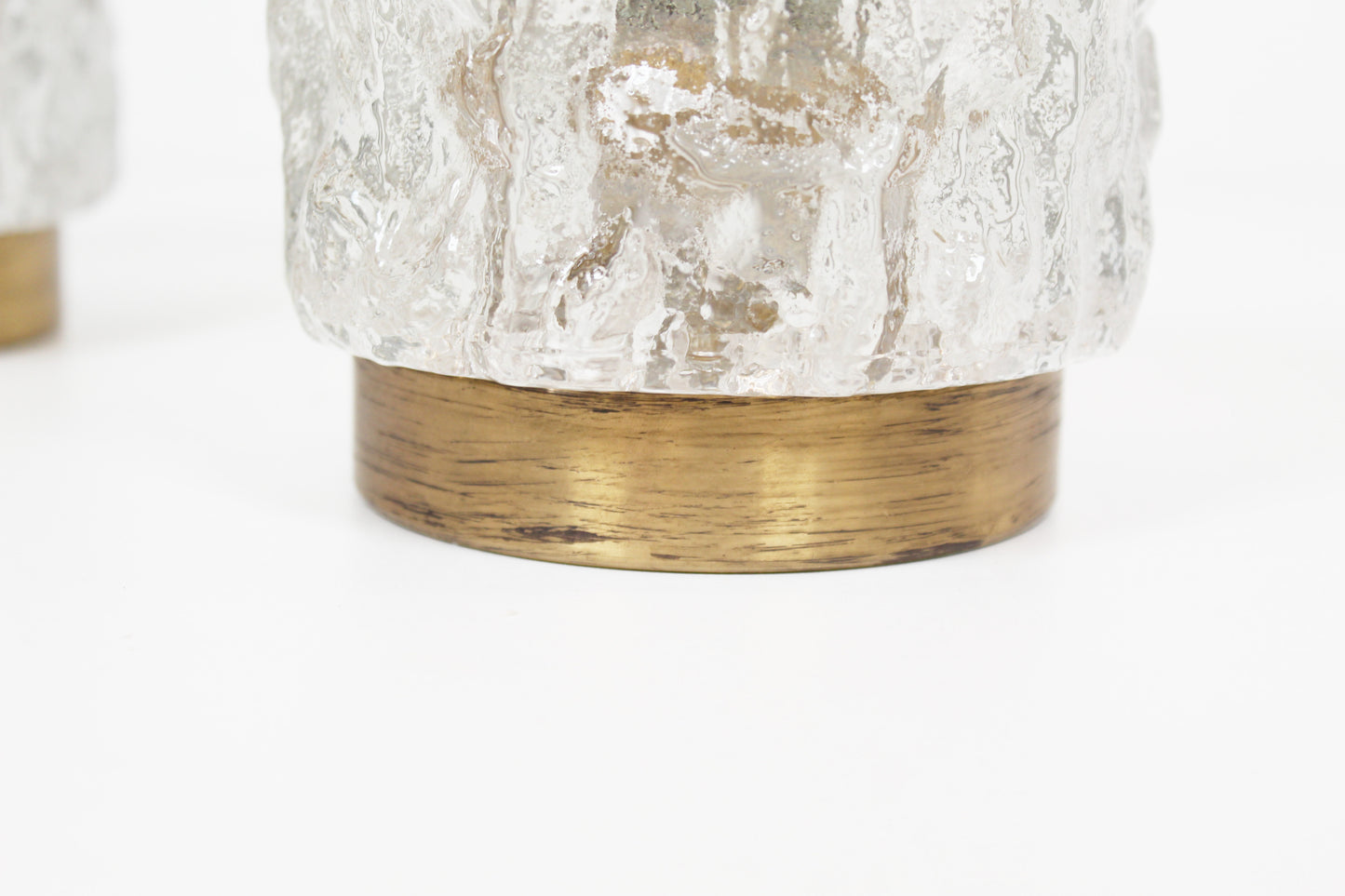 Pair of brass and glass wall lamps by Cosack Leuchten