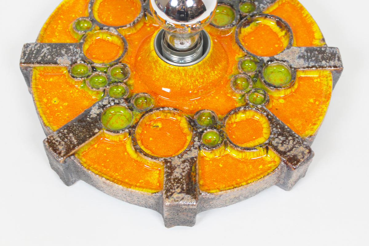 Vintage keramische 'Fat Lava'-stijl wandlamp uit de jaren 70 van Hustadt Leuchten