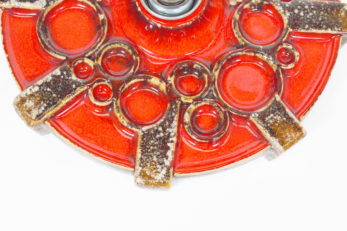 Vintage 1970's ceramic 'Fat Lava' style wall light by Hustadt Leuchten