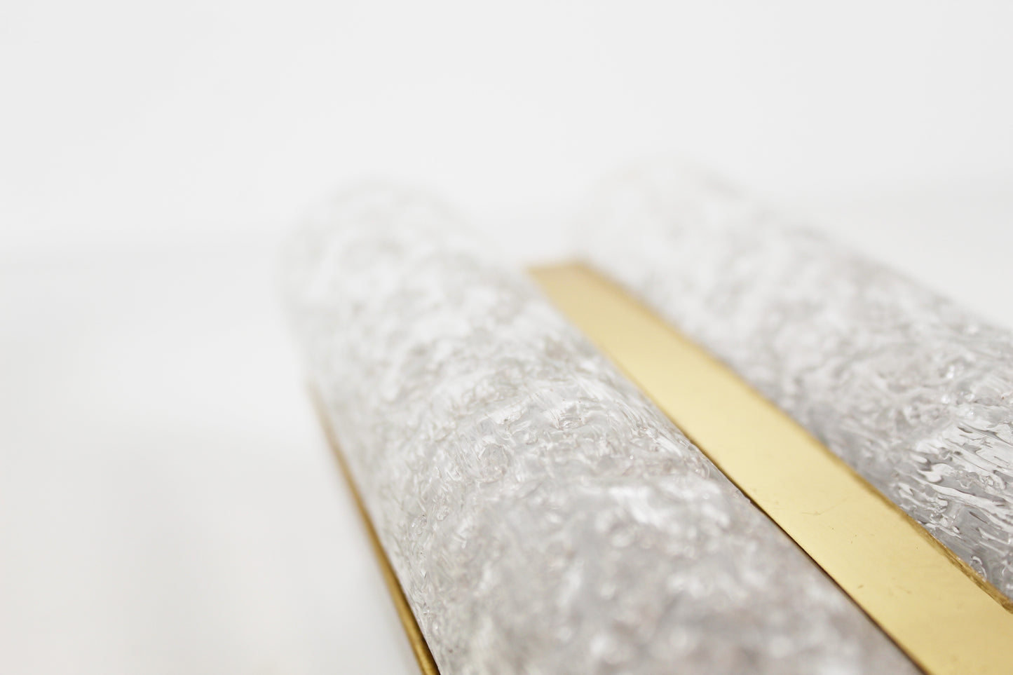 Pair of wall lamps in brass and glass by Doria Leuchten