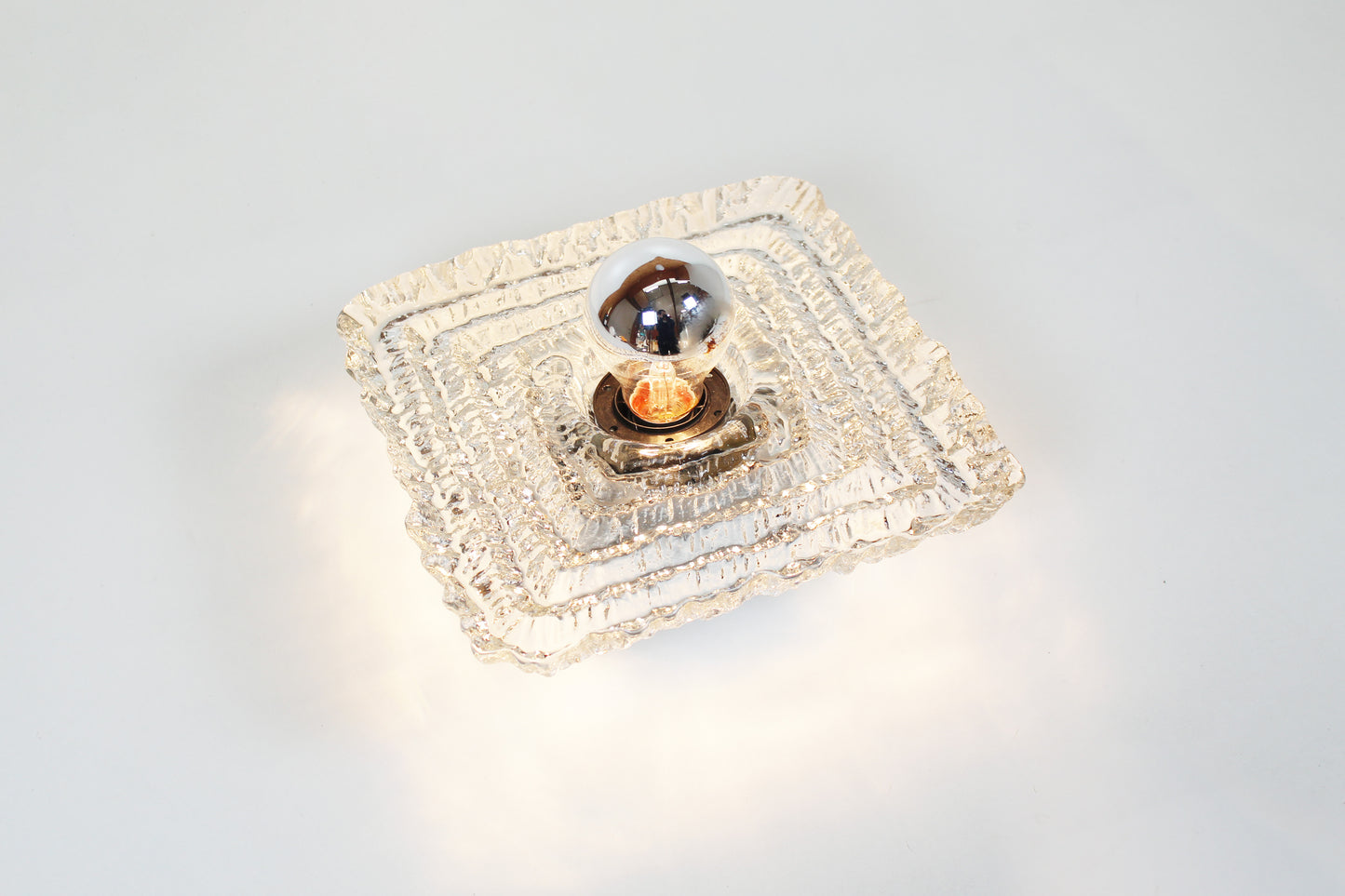 Set of 'ice glass' wall lamps by Peill & Putzler