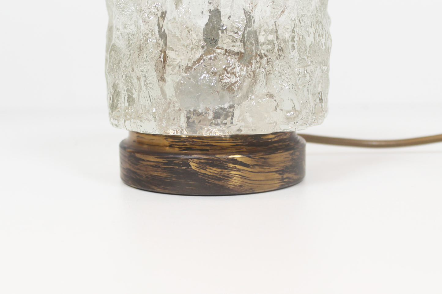 Brass and ice glass table lamp by Cosack Leuchten