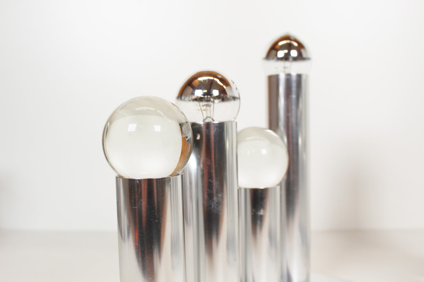 Set of polished wall lamps by Gaetano Sciolari