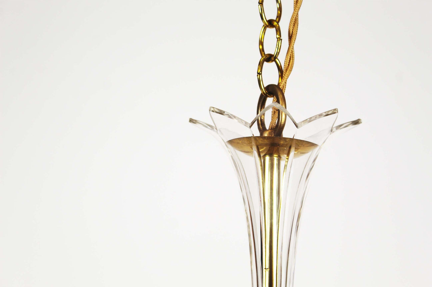 Medium sized crystal glass 'Tole' chandelier light by Palwa, Germany 1970's