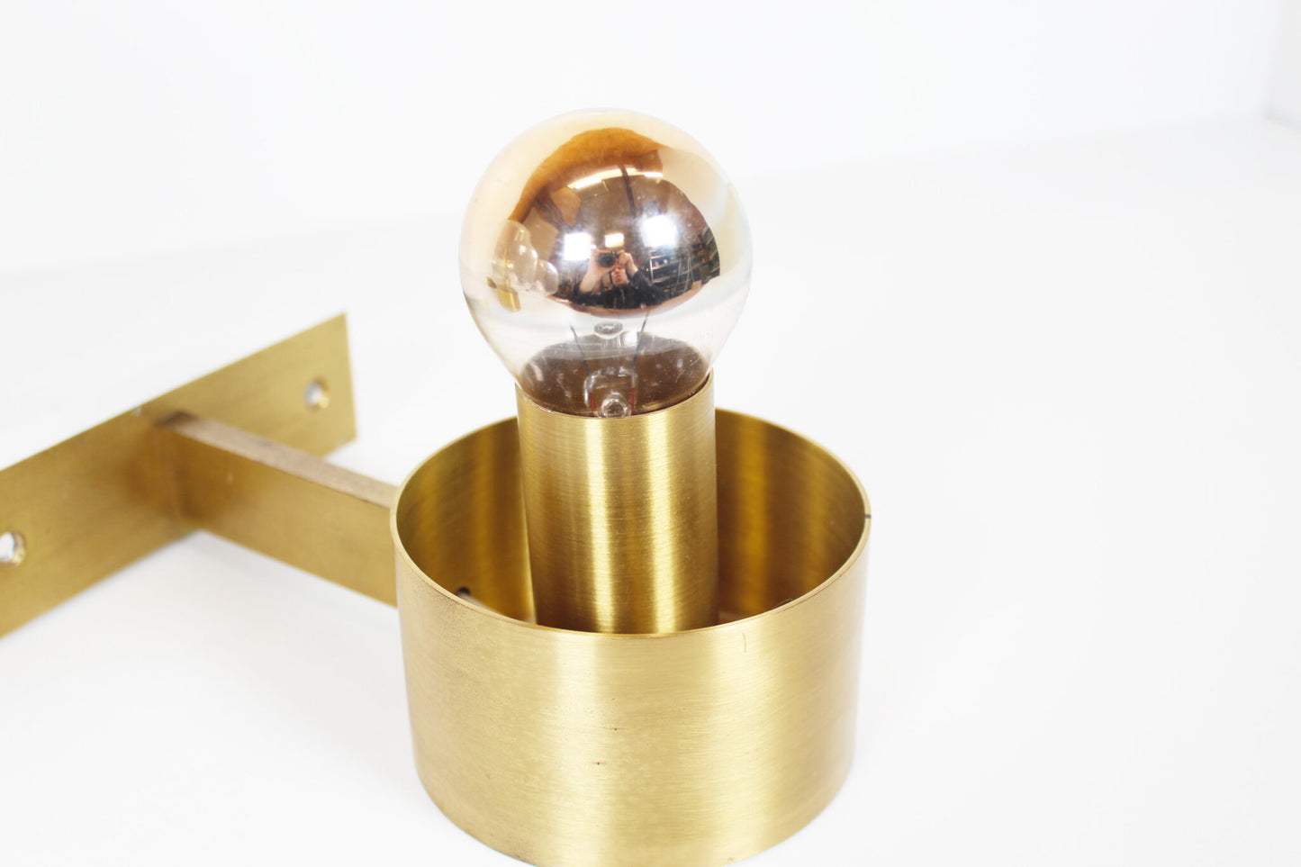 Pair of brass and mouth blown glass wall lights attr. to Doria