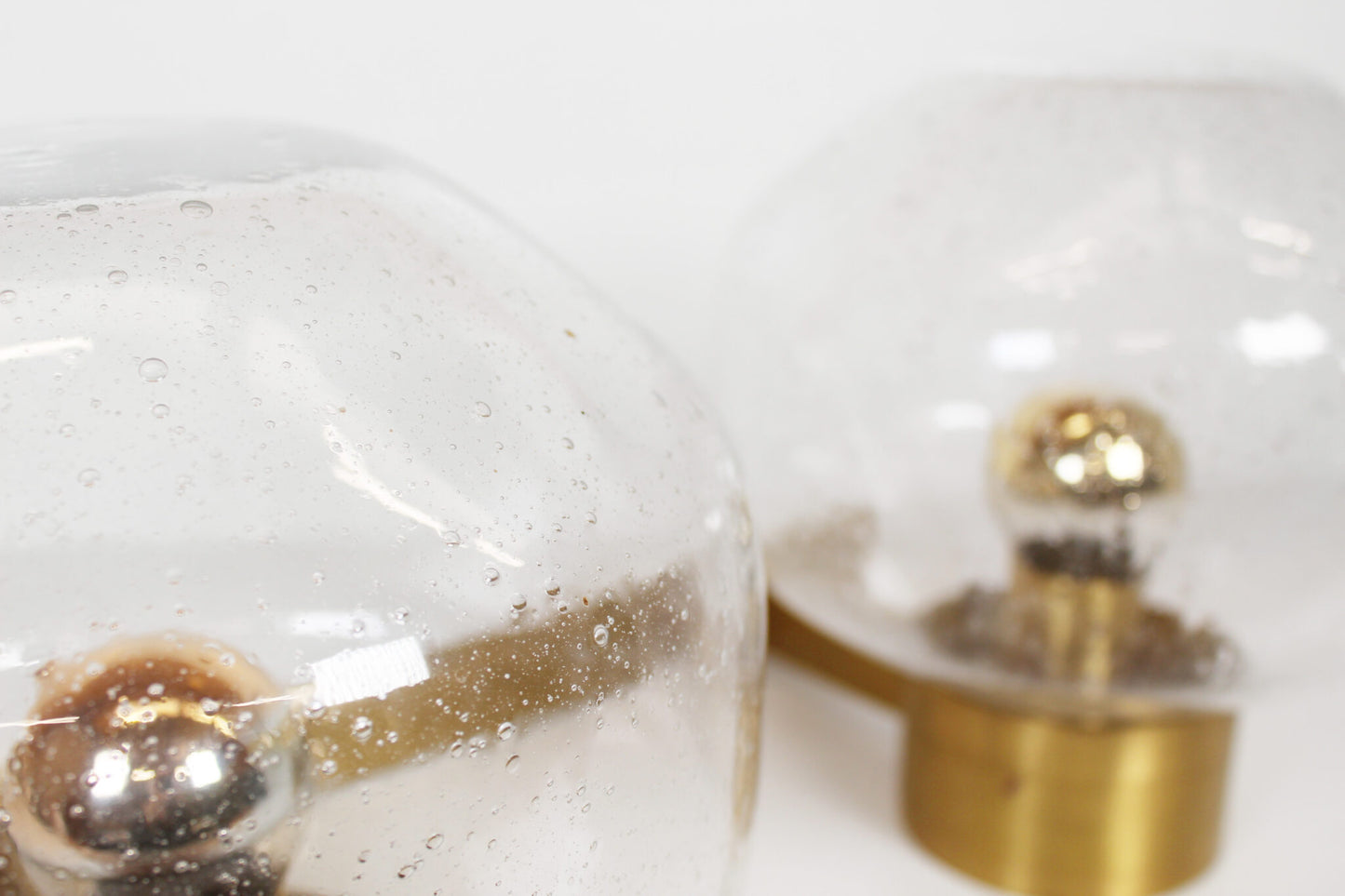 Large brass and mouth blown glass wall light by Doria Leuchten
