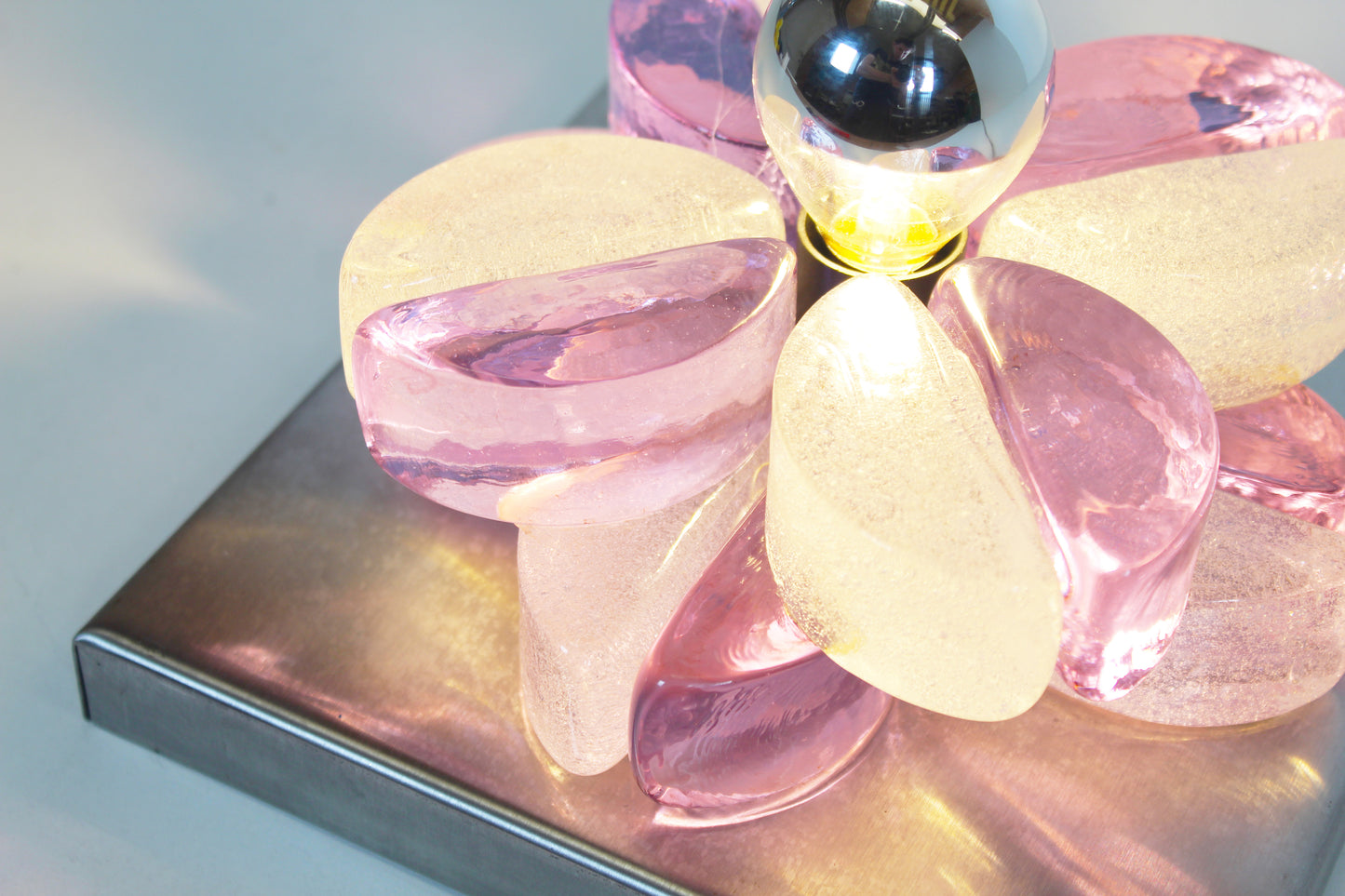 Pair of brutalist muranoglass wall lamps by Albano Poli for Poliarte