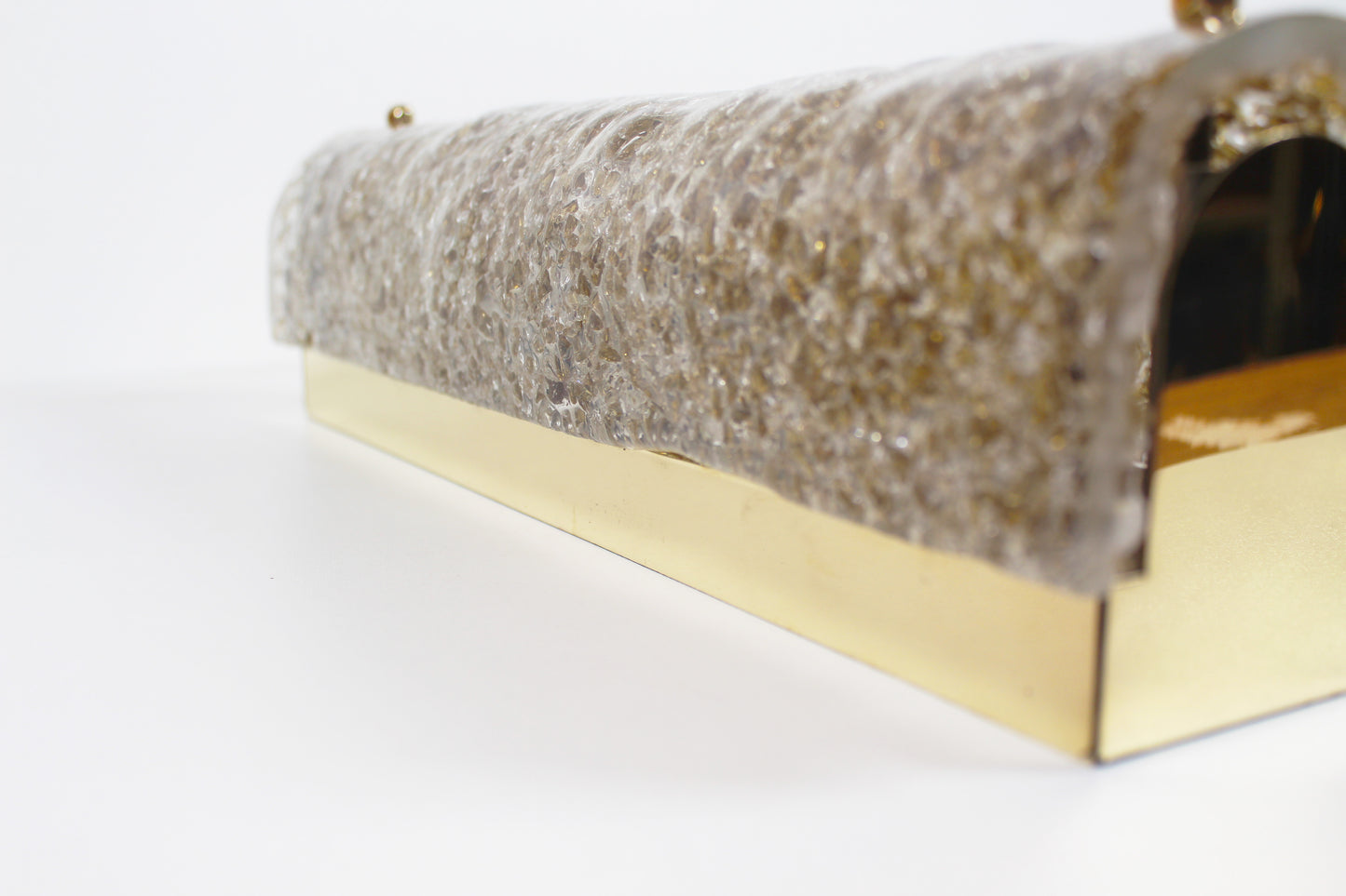 Pair of 1970s Murano glass wall lamps by Hillebrand