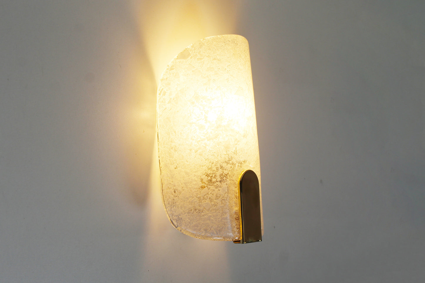 Large Pair of wall lamps in brass & glass by Hillebrand