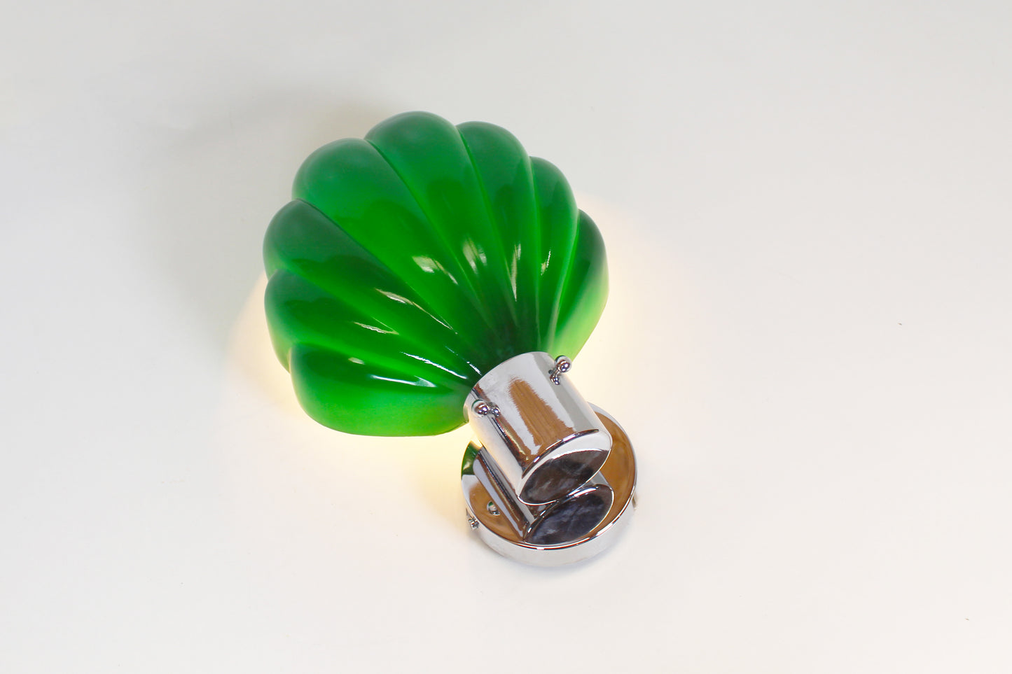 Koppel Italiaanse jaren 70 wandlampen in muranoglass en chrome