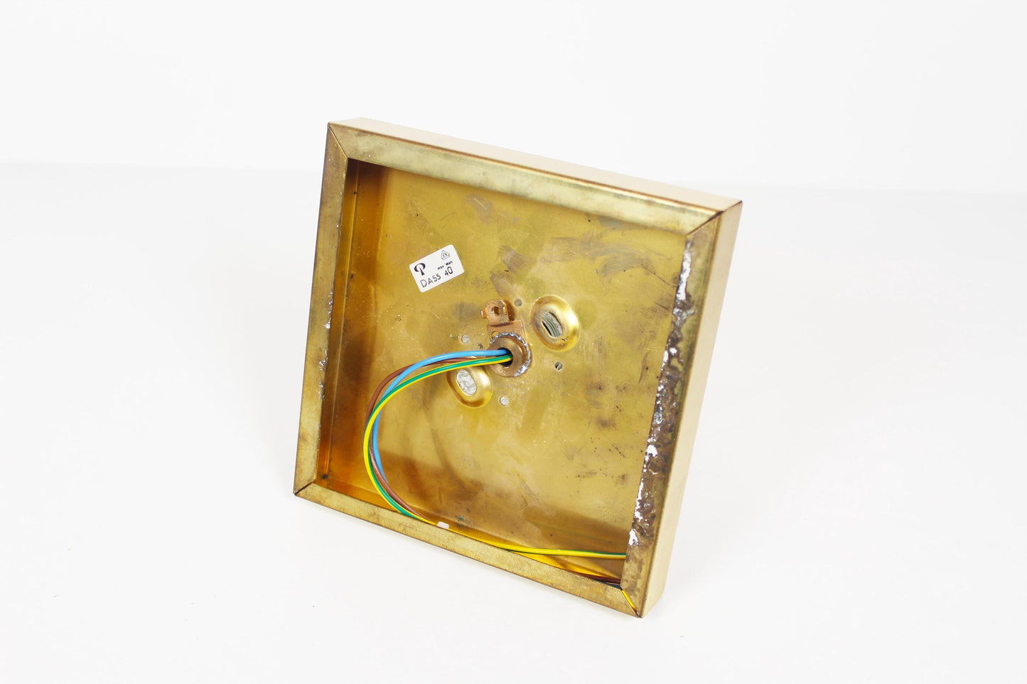 Wandlamp van messing en zwaar ijsglas door Peill & Putzler