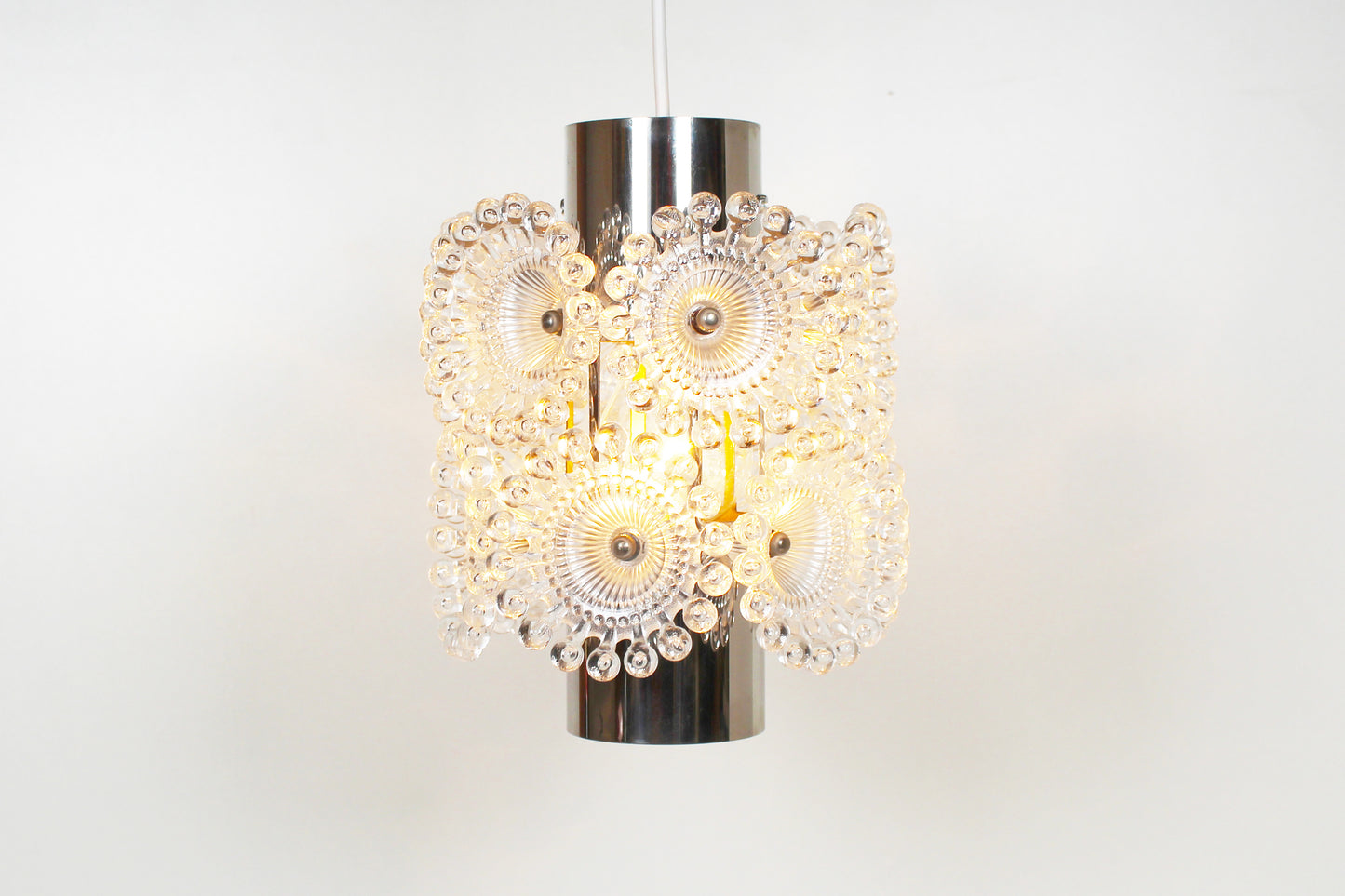 1970's chrome pendant lamp by Solken Leuchten - 3 available