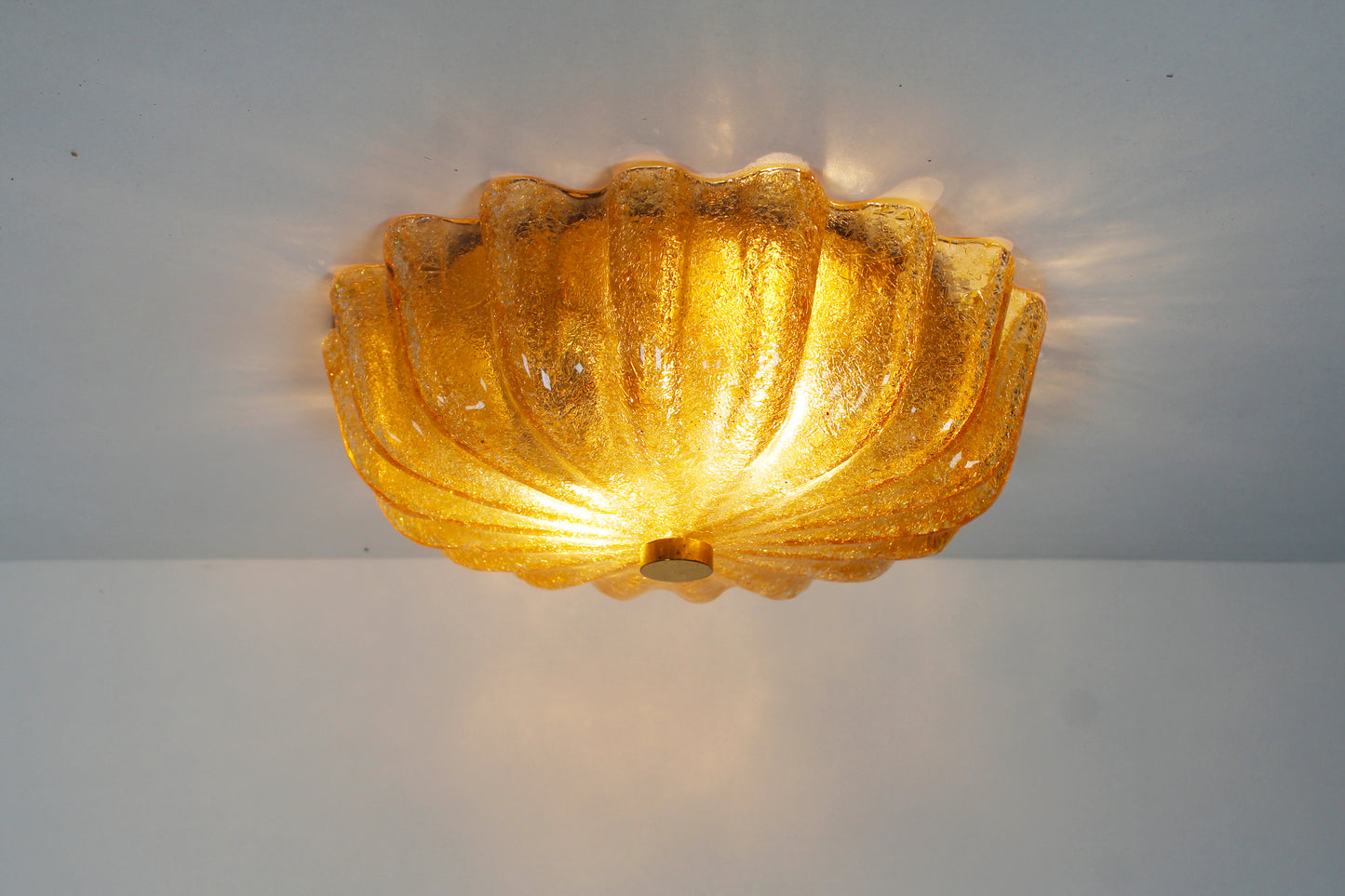 Vintage 1970's muranoglass flush mount ceiling lamp by Barovier & Toso