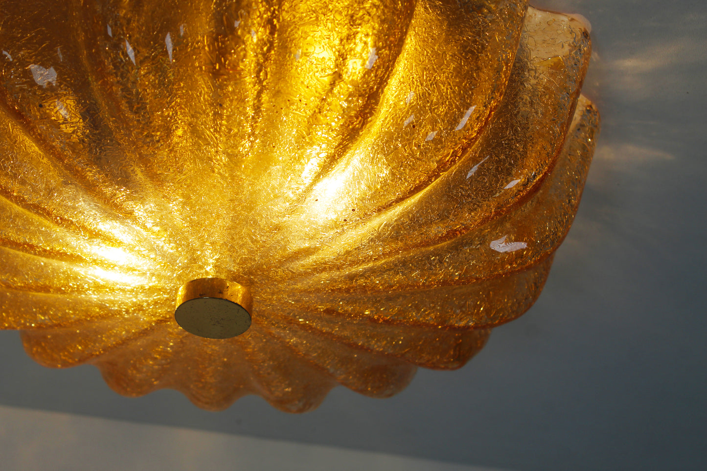 Vintage 1970's muranoglass flush mount ceiling lamp by Barovier & Toso