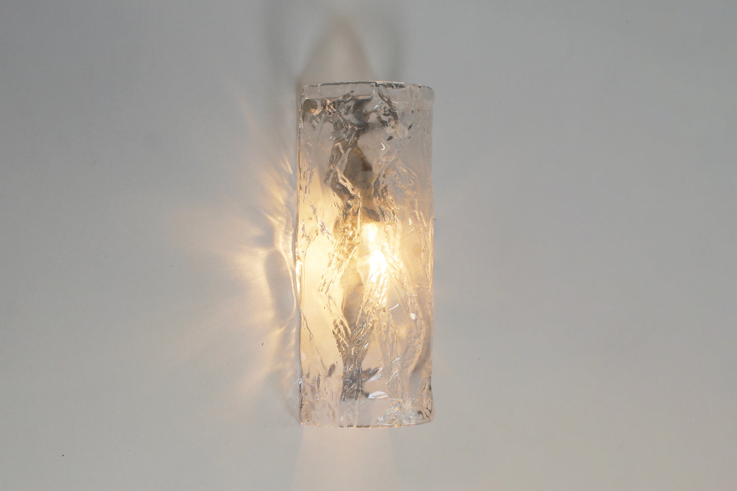Pair of large size 1970's Murano glass wall lamps by AV Mazzega