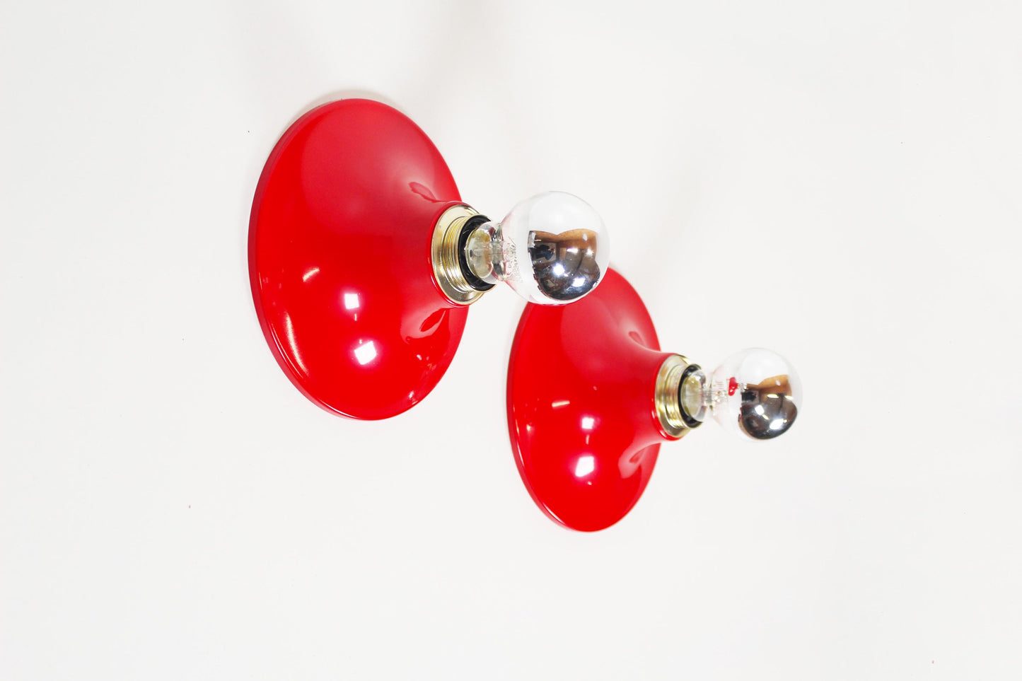 Set of Italian 1980s 'Discus' wall lamps