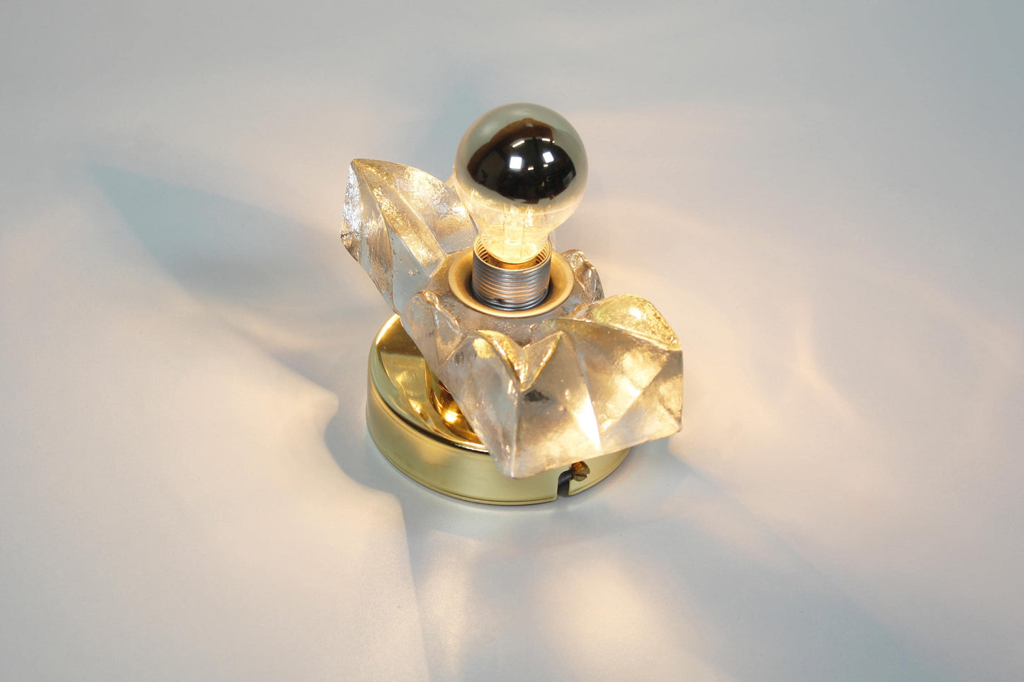 Set of brass and glass wall lamps by Sische
