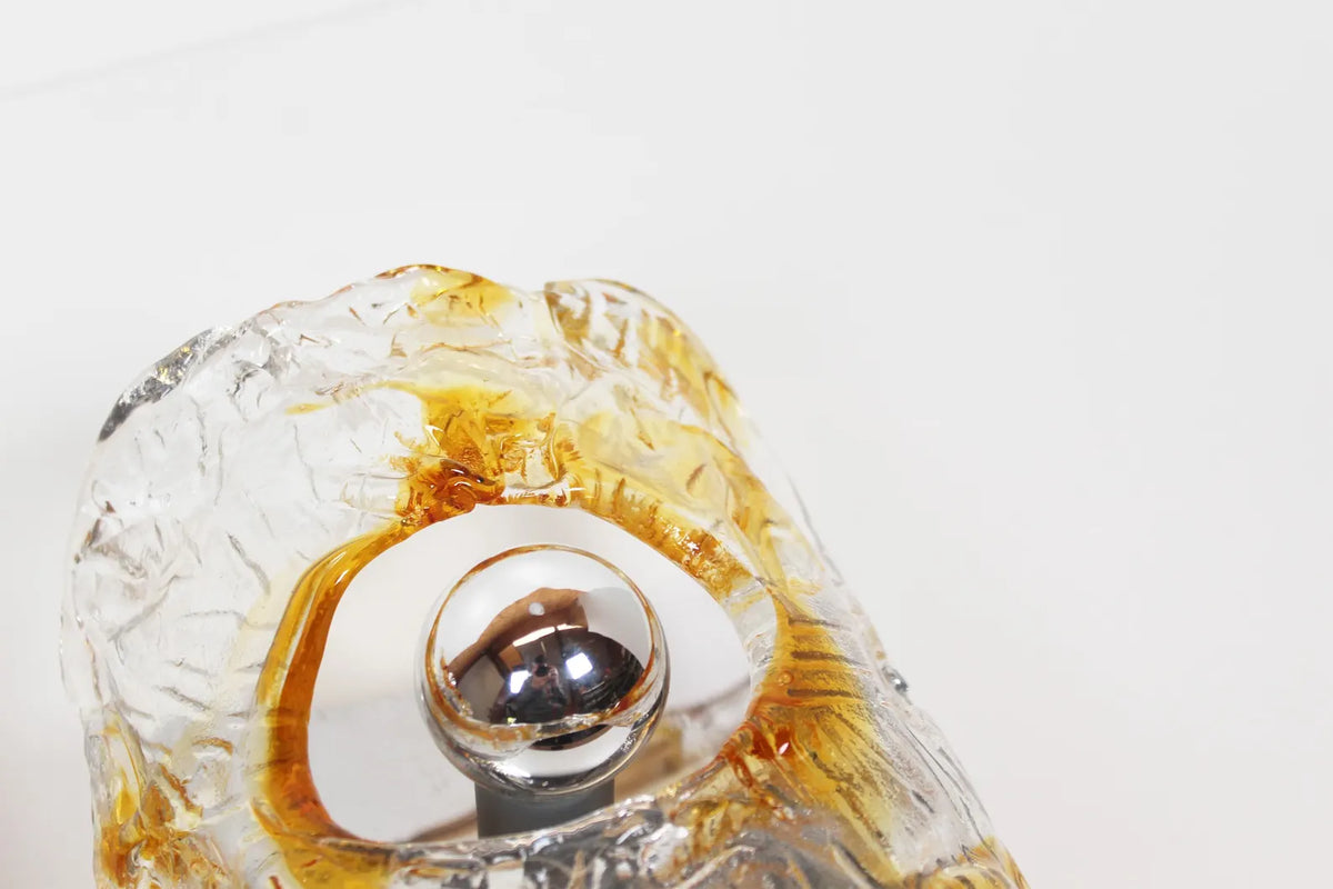 Pair of 1970's Murano Glass Wall Sconces by AV Mazzega - 2 pairs available